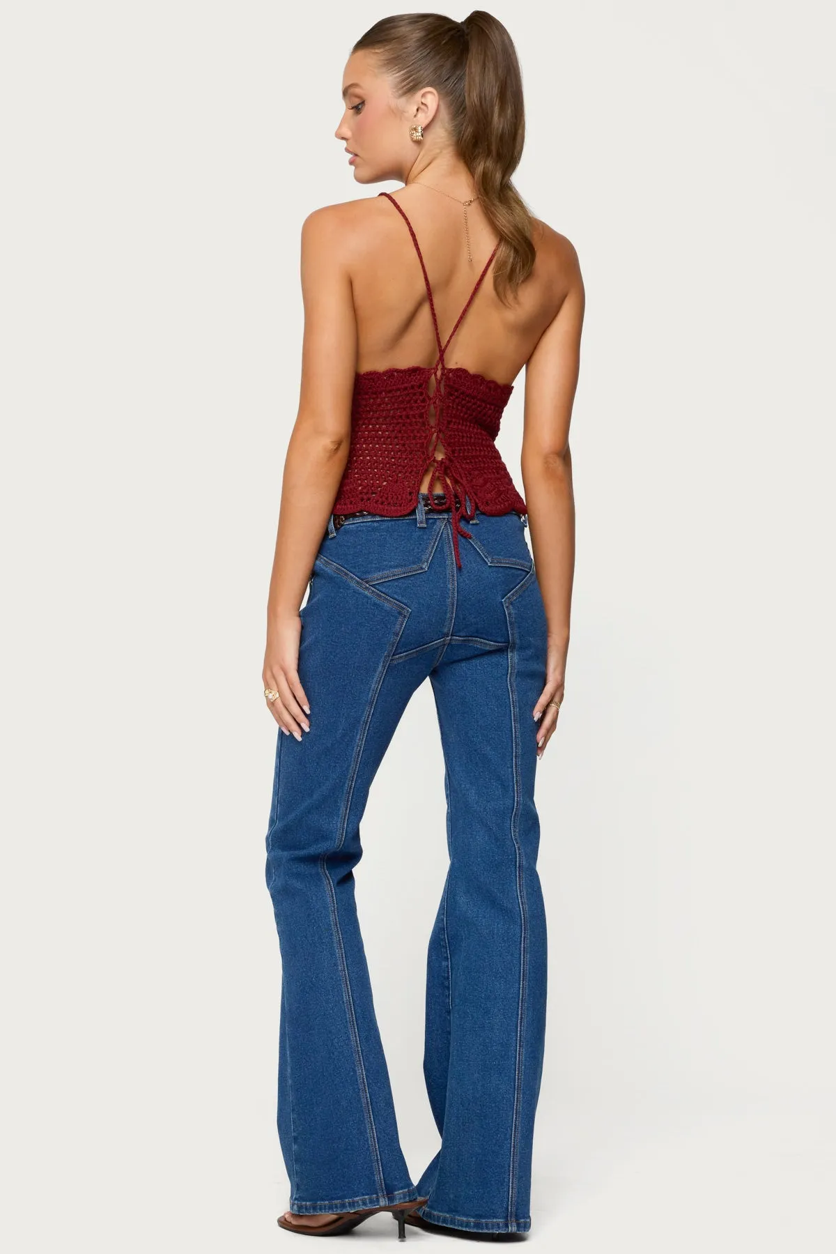 Delila Crochet V Neck Top sold by Edikted product image thumbnail 5