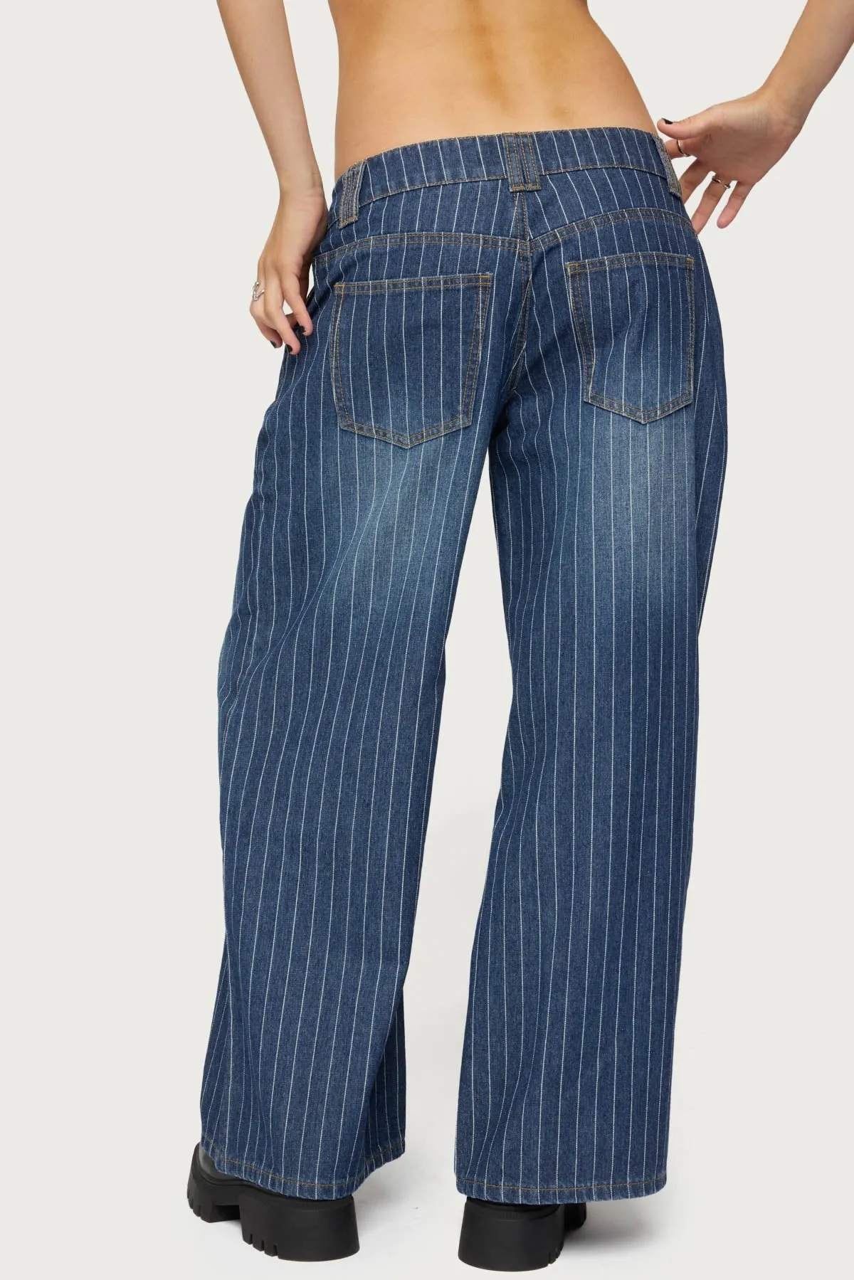 Petite Cory Striped Low Rise Jeans sold by Edikted product image thumbnail 5