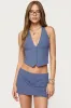Frankey Pinstripe Button Up Halter Top sold by Edikted