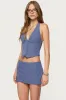 Frankey Pinstripe Button Up Halter Top sold by Edikted
