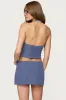 Frankey Pinstripe Button Up Halter Top sold by Edikted