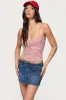 Tova Striped Scoop Tank Top sold by Edikted