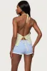 Oliviana Linen Look Halter Top sold by Edikted