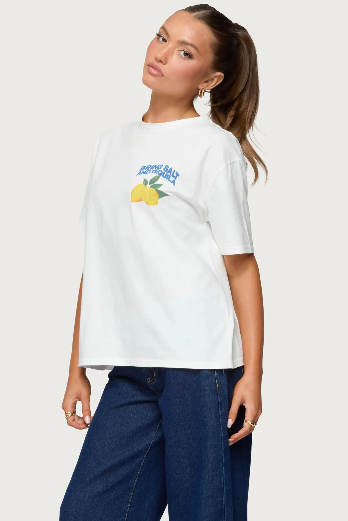 Let's Make Margs Oversized T Shirt sold by Edikted product image thumbnail 5