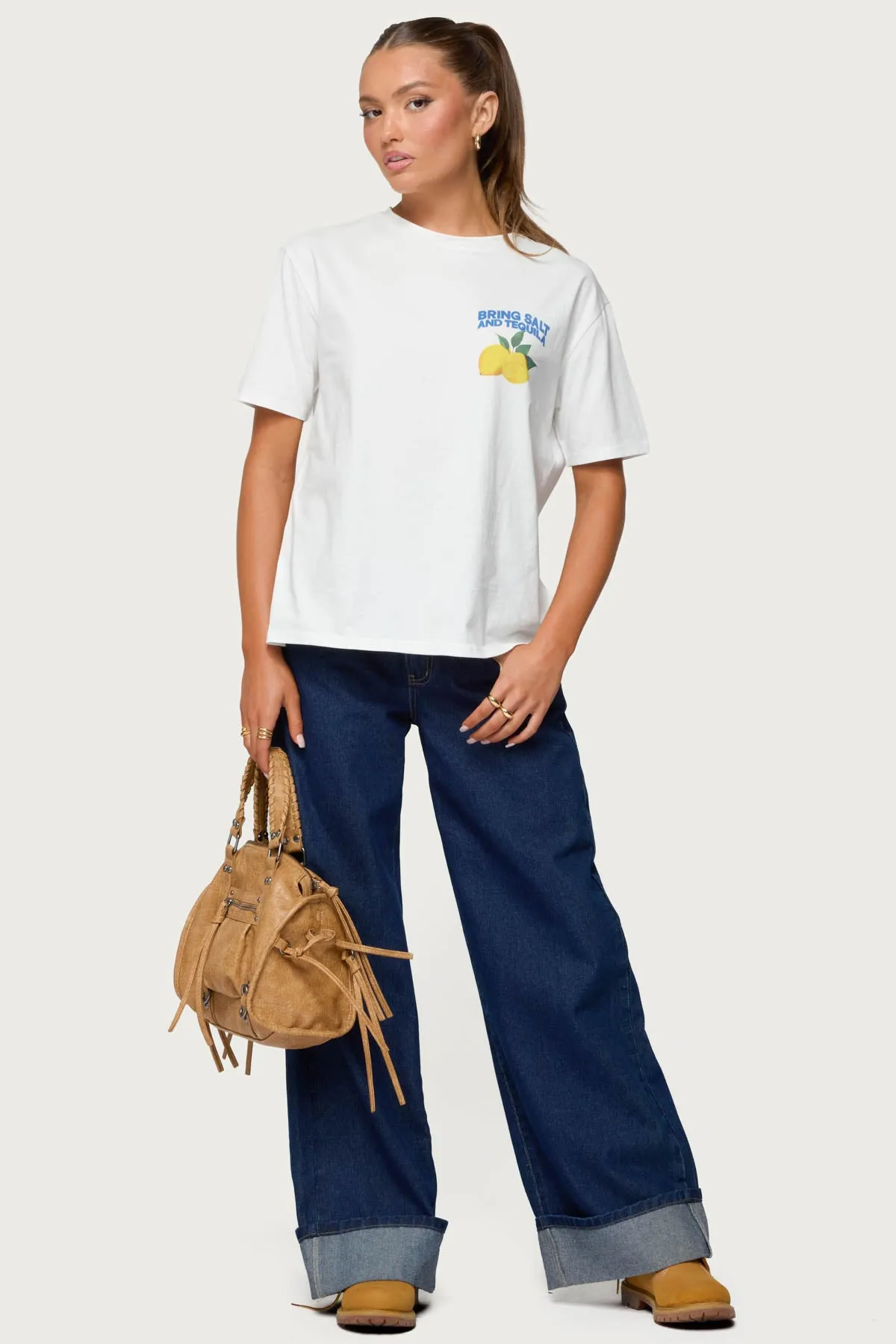 Let's Make Margs Oversized T Shirt sold by Edikted product image thumbnail 4
