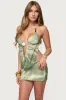 Kasen Printed Mesh Backless Halter Top sold by Edikted