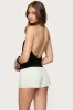 Carmel V Neck Halter Top sold by Edikted