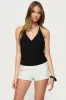 Carmel V Neck Halter Top sold by Edikted