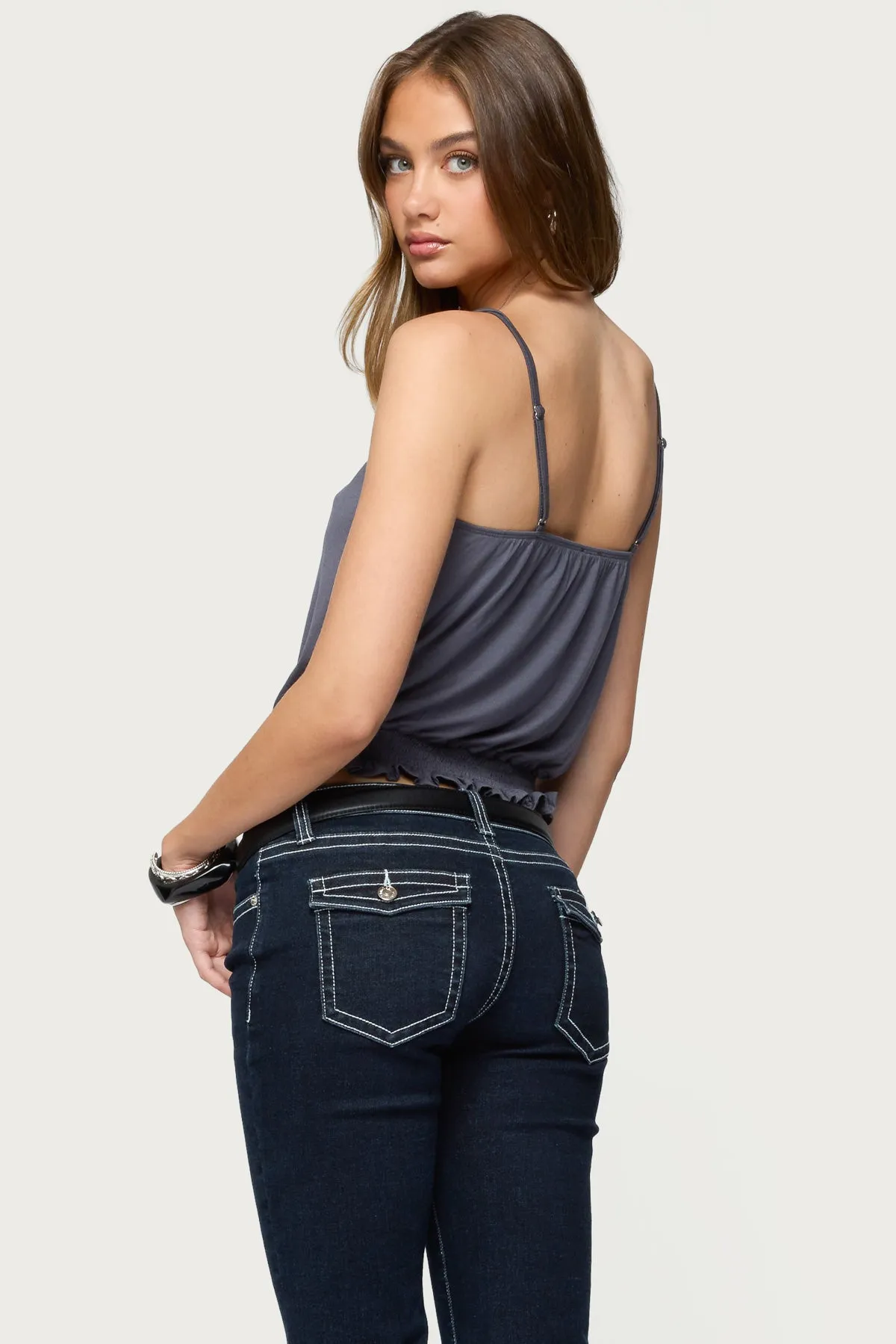 Ripley Tie Front Tank Top sold by Edikted product image thumbnail 5