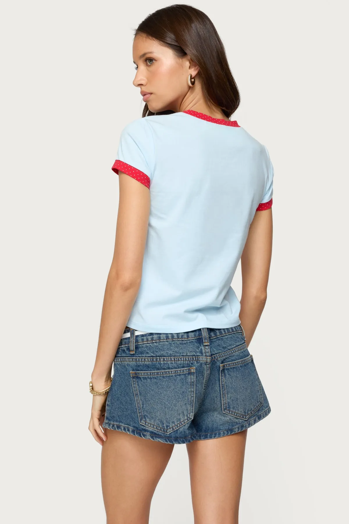 Eighty Polka Dot Contrast T Shirt sold by Edikted product image thumbnail 5