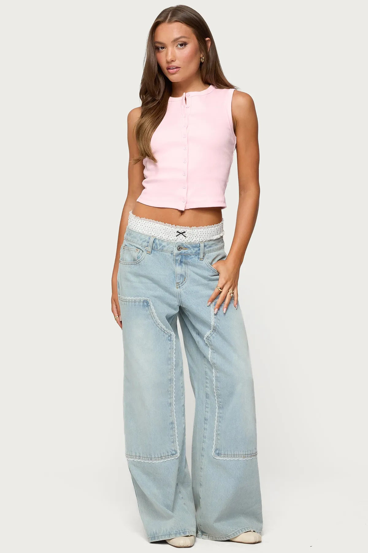 Basel Button Up Tank Top sold by Edikted product image thumbnail 5