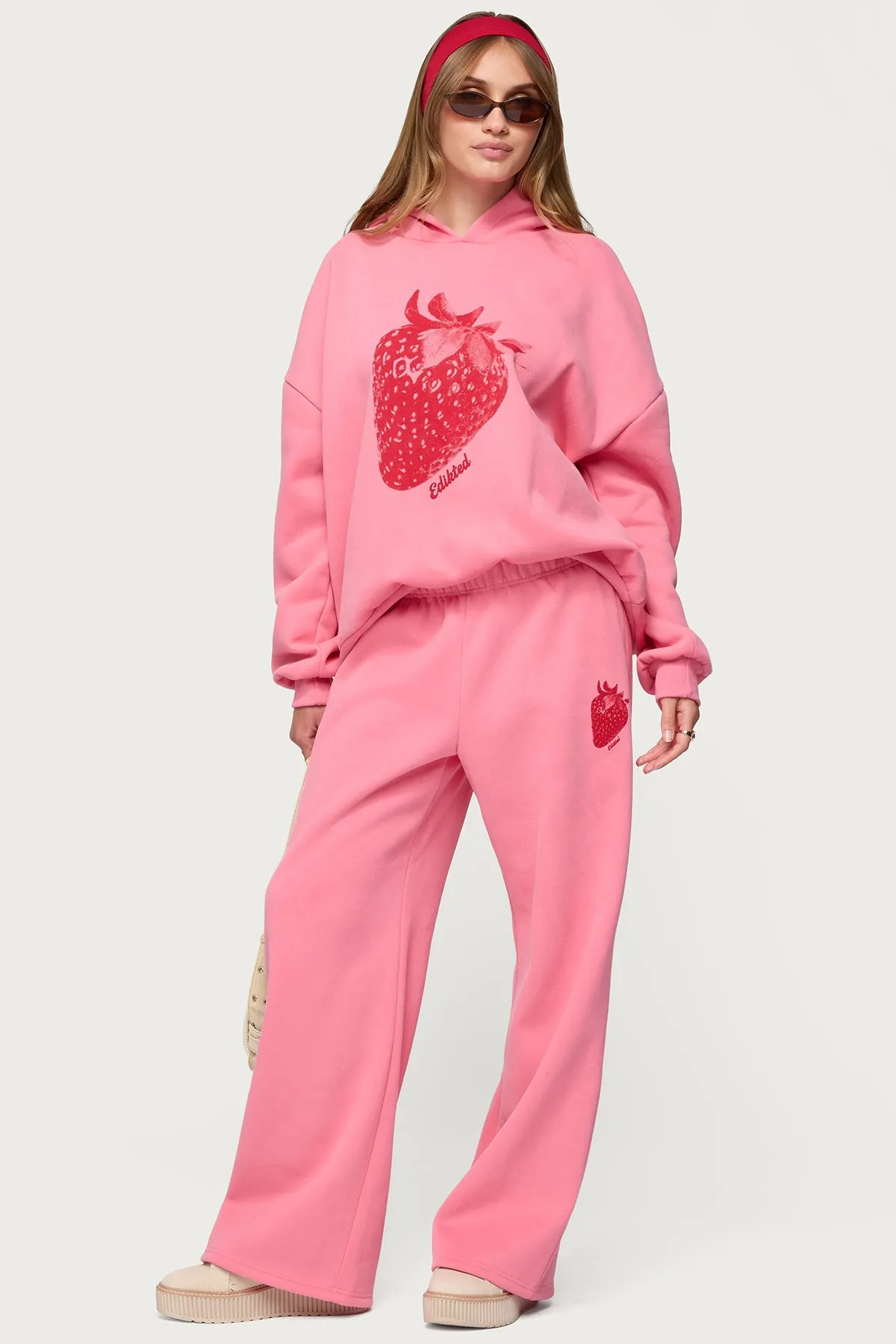 Strawberry Babe Sweatpants sold by Edikted