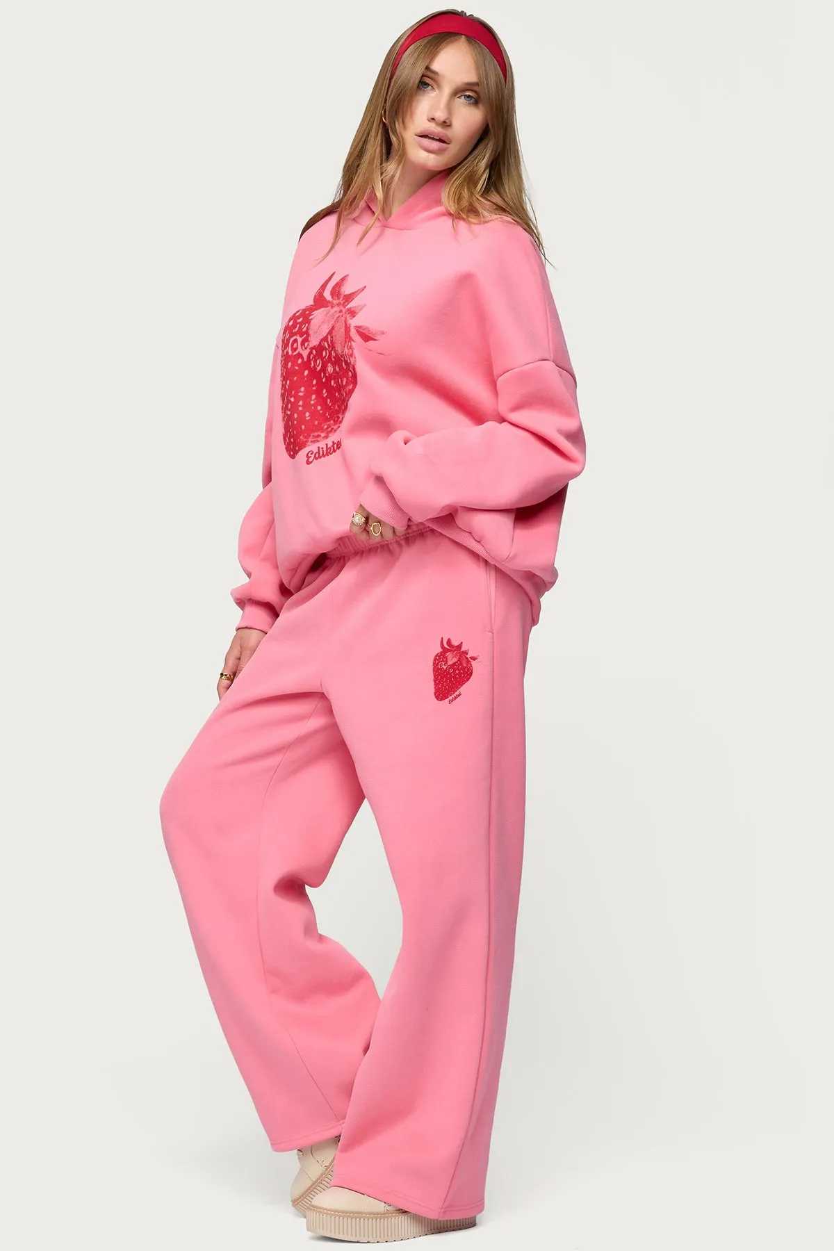 Strawberry Babe Sweatpants sold by Edikted product image thumbnail 3