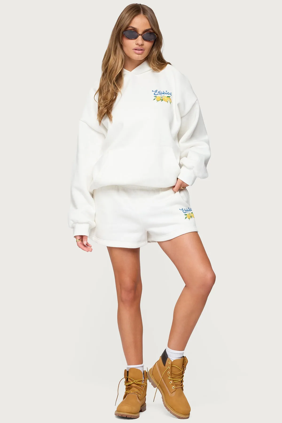 Squeeze The Day Sweat Shorts sold by Edikted