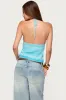 Suanne Crochet & Knit Stripey Halter Top sold by Edikted