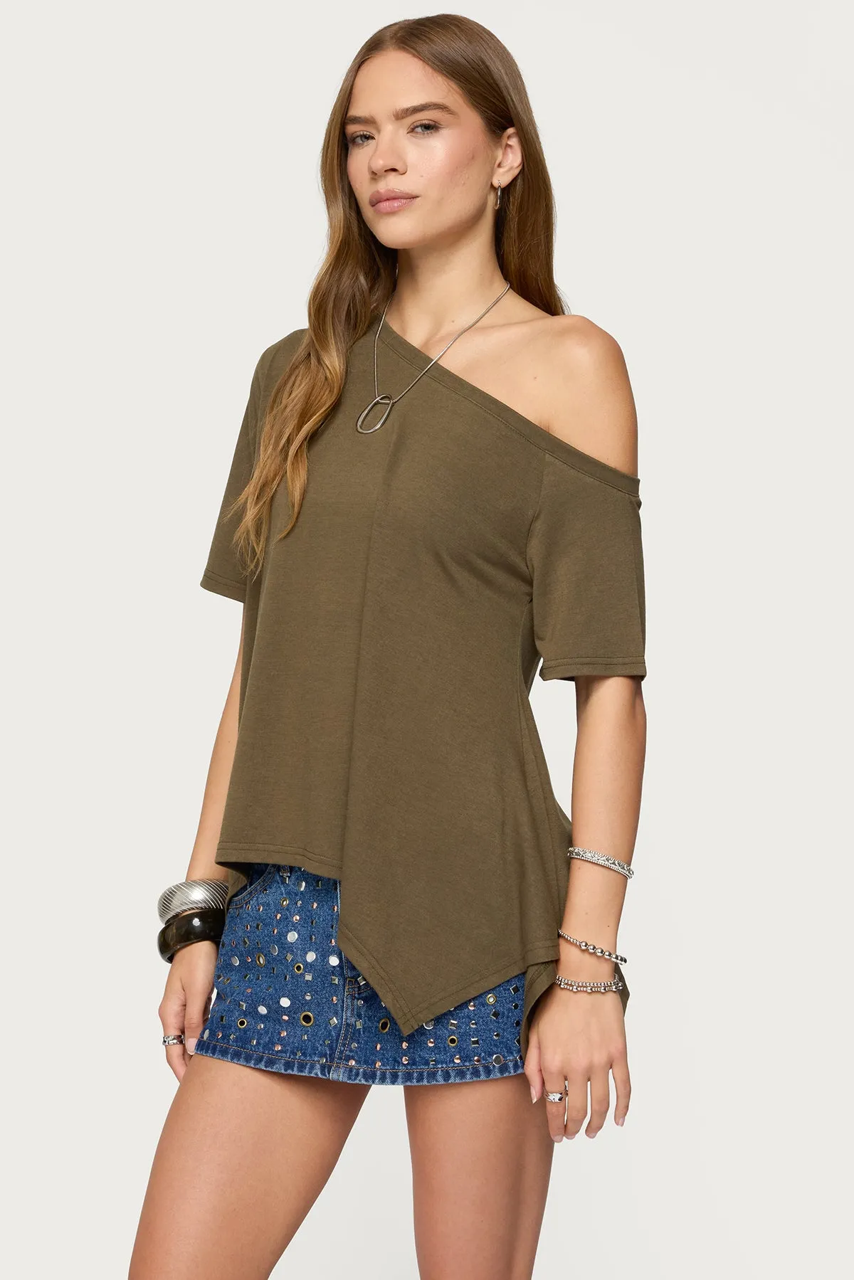 Josy Off Shoulder Handkerchief Top sold by Edikted product image thumbnail 3