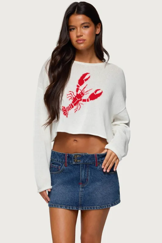 Lobster Babe Oversized Knit Top sold by Edikted