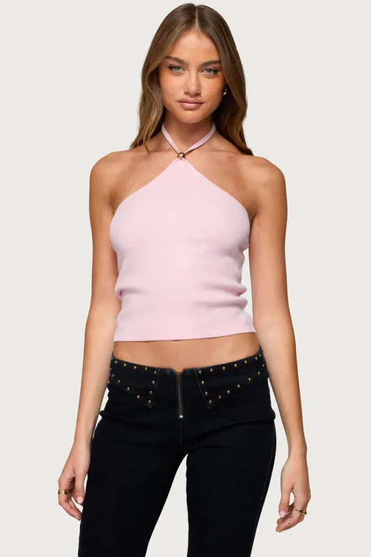 Hollis Knit Halter Top sold by Edikted