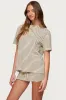 Brena Striped Oversized T Shirt sold by Edikted