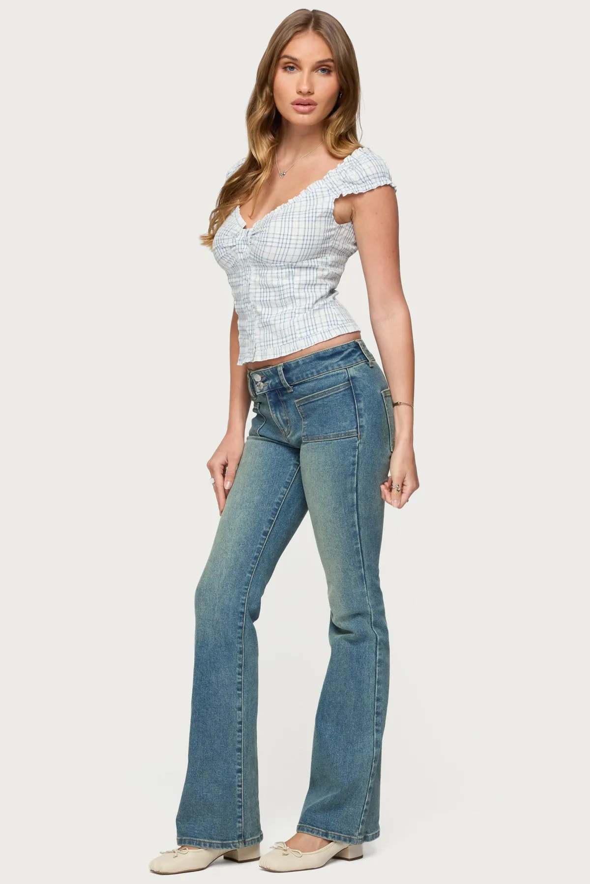 Dolsy Plaid Button Up Top sold by Edikted product image thumbnail 4