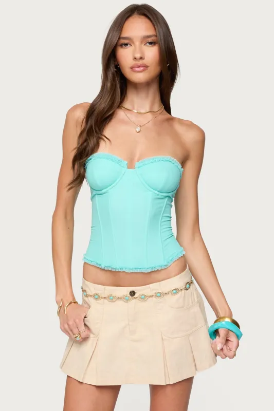 Deirdre Mesh Lace Up Corset sold by Edikted