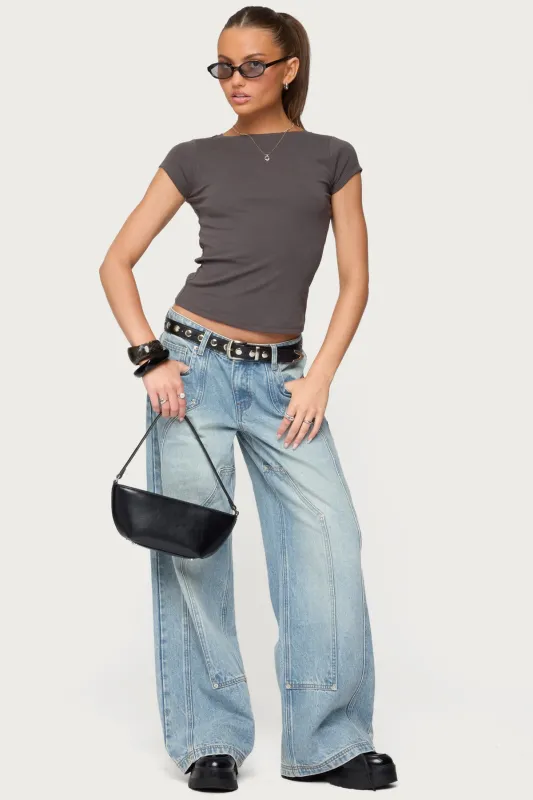 Dema Western Low Rise Jeans sold by Edikted
