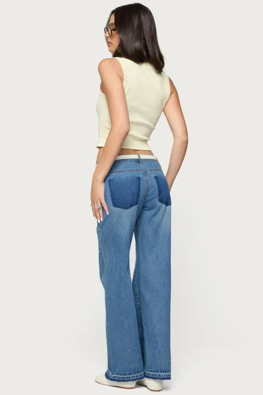 Nerissa Low Rise Flared Jeans sold by Edikted