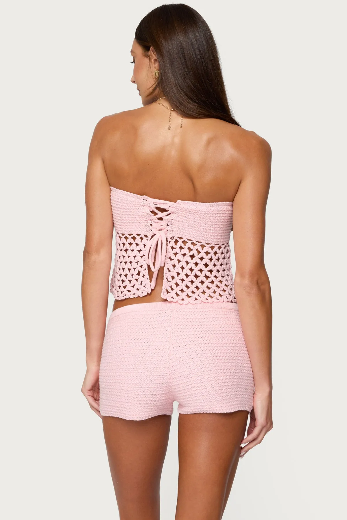 Tahna Flower Strapless Crochet Top sold by Edikted product image thumbnail 5