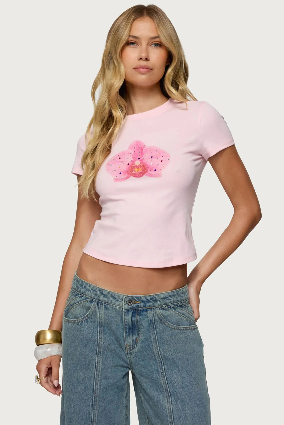 Orchid Gemstone T Shirt sold by Edikted