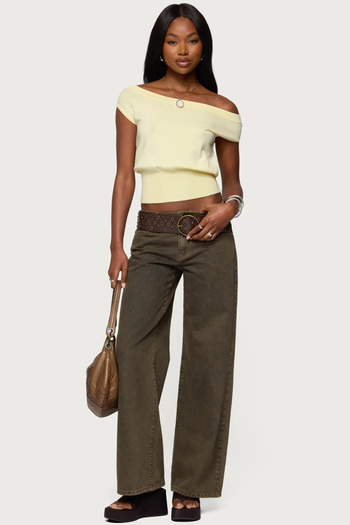 Michaela Off Shoulder Knit Top sold by Edikted product image thumbnail 2