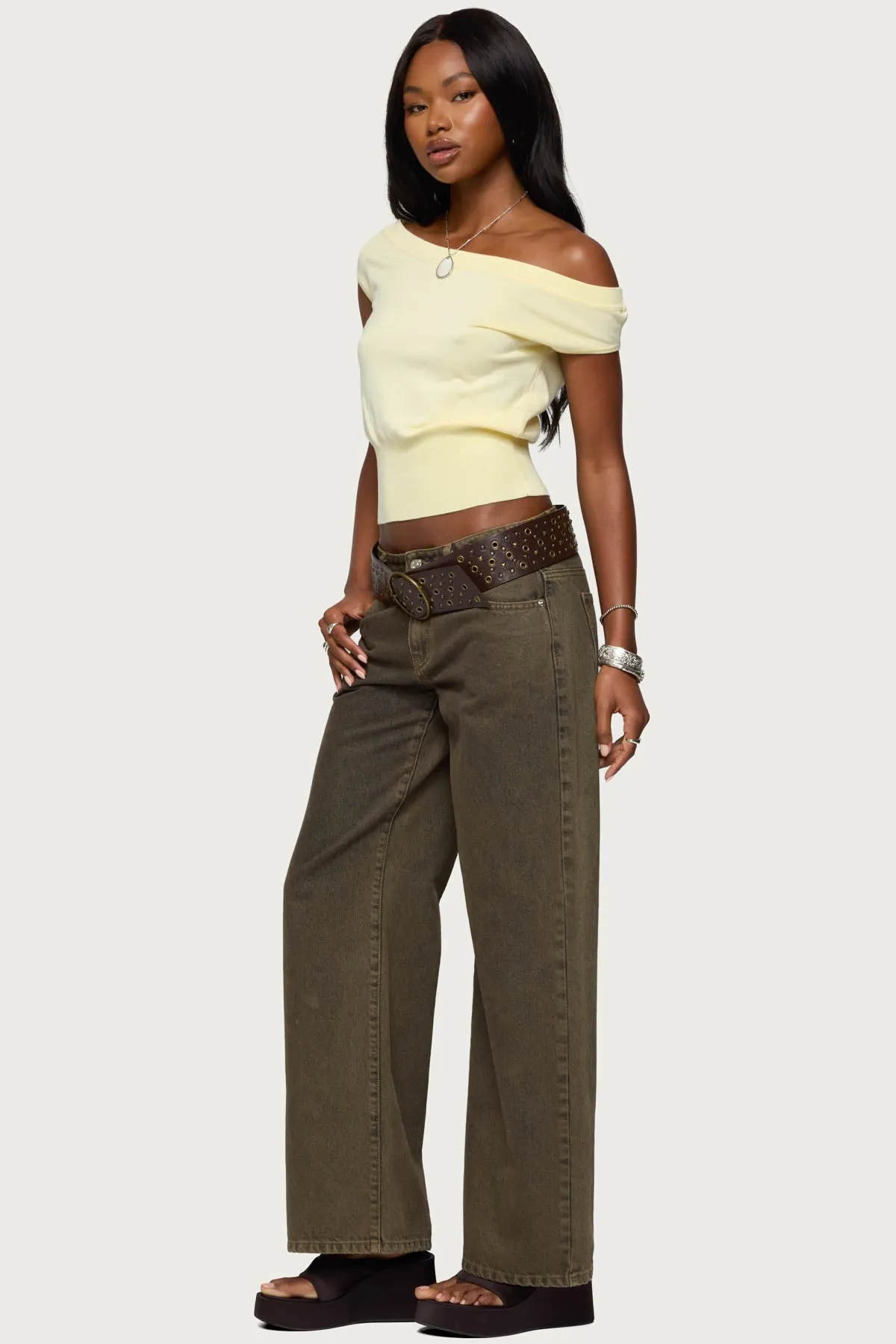 Michaela Off Shoulder Knit Top sold by Edikted product image thumbnail 4