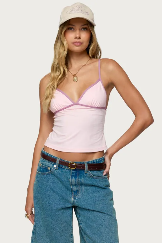 Leona Contrast Tank Top sold by Edikted