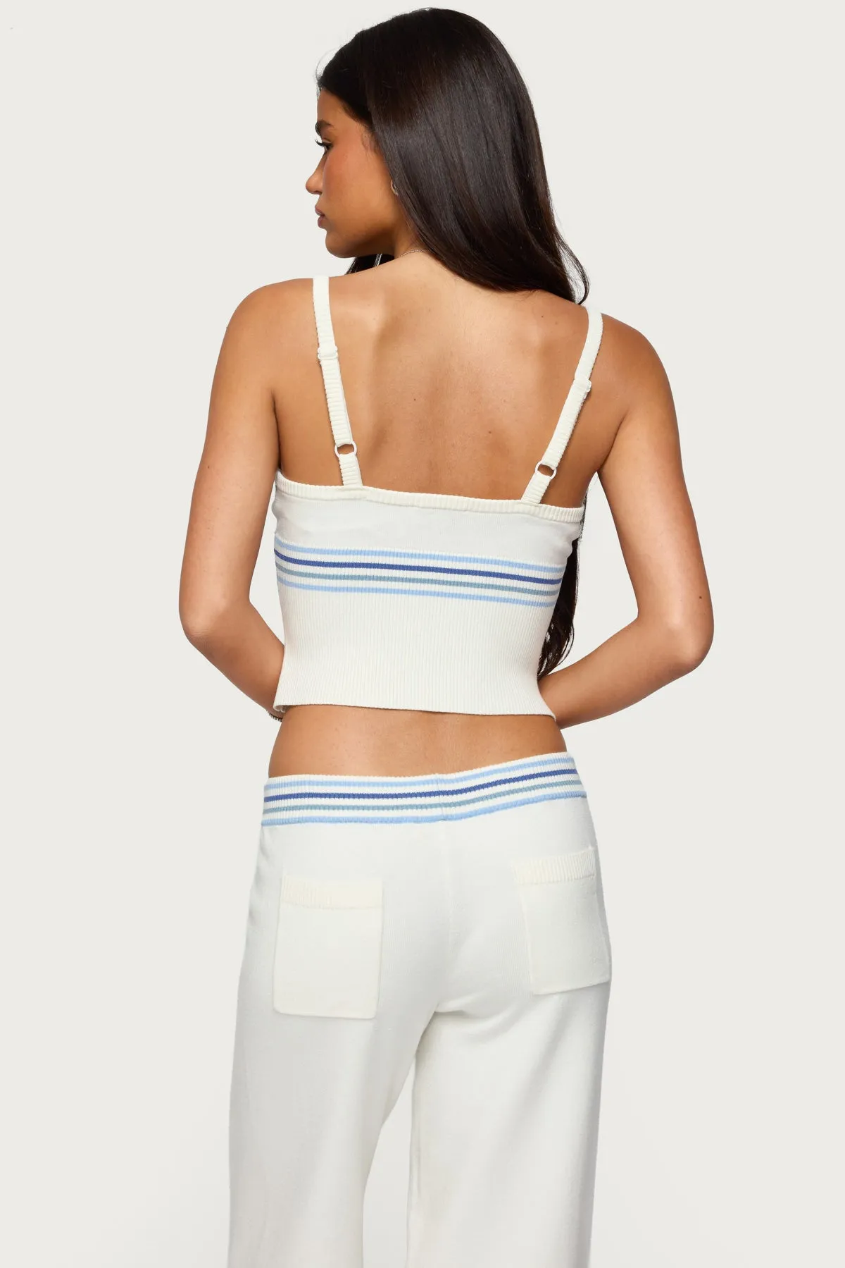 Miya Stripey Ribbed Knit Tank Top sold by Edikted product image thumbnail 4