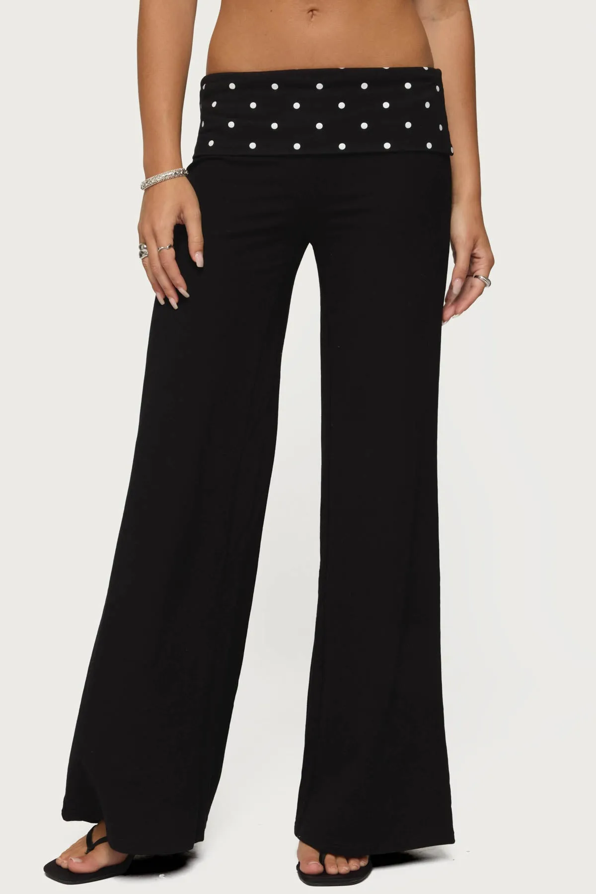 Reeva Polka Dot Foldover Pants sold by Edikted product image thumbnail 2