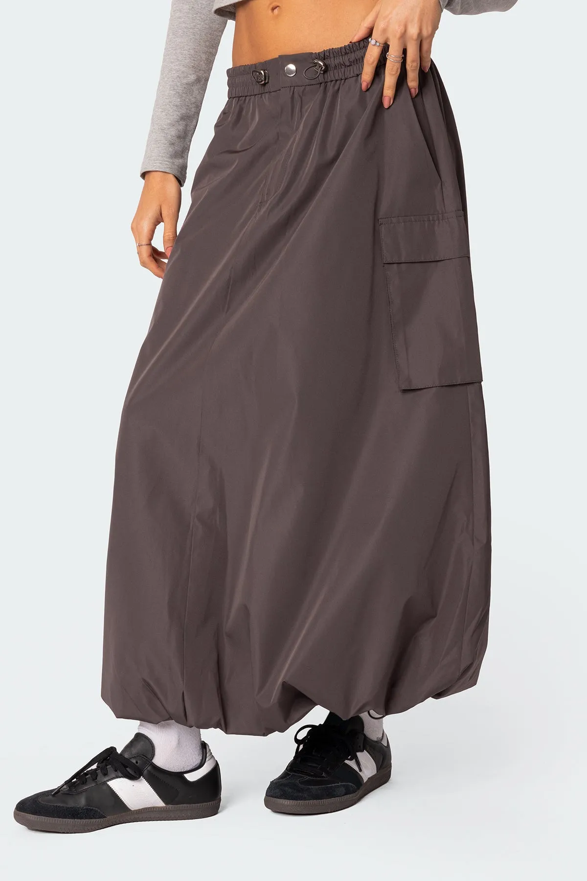 Bubble Cargo Nylon Maxi Skirt sold by Edikted product image thumbnail 3