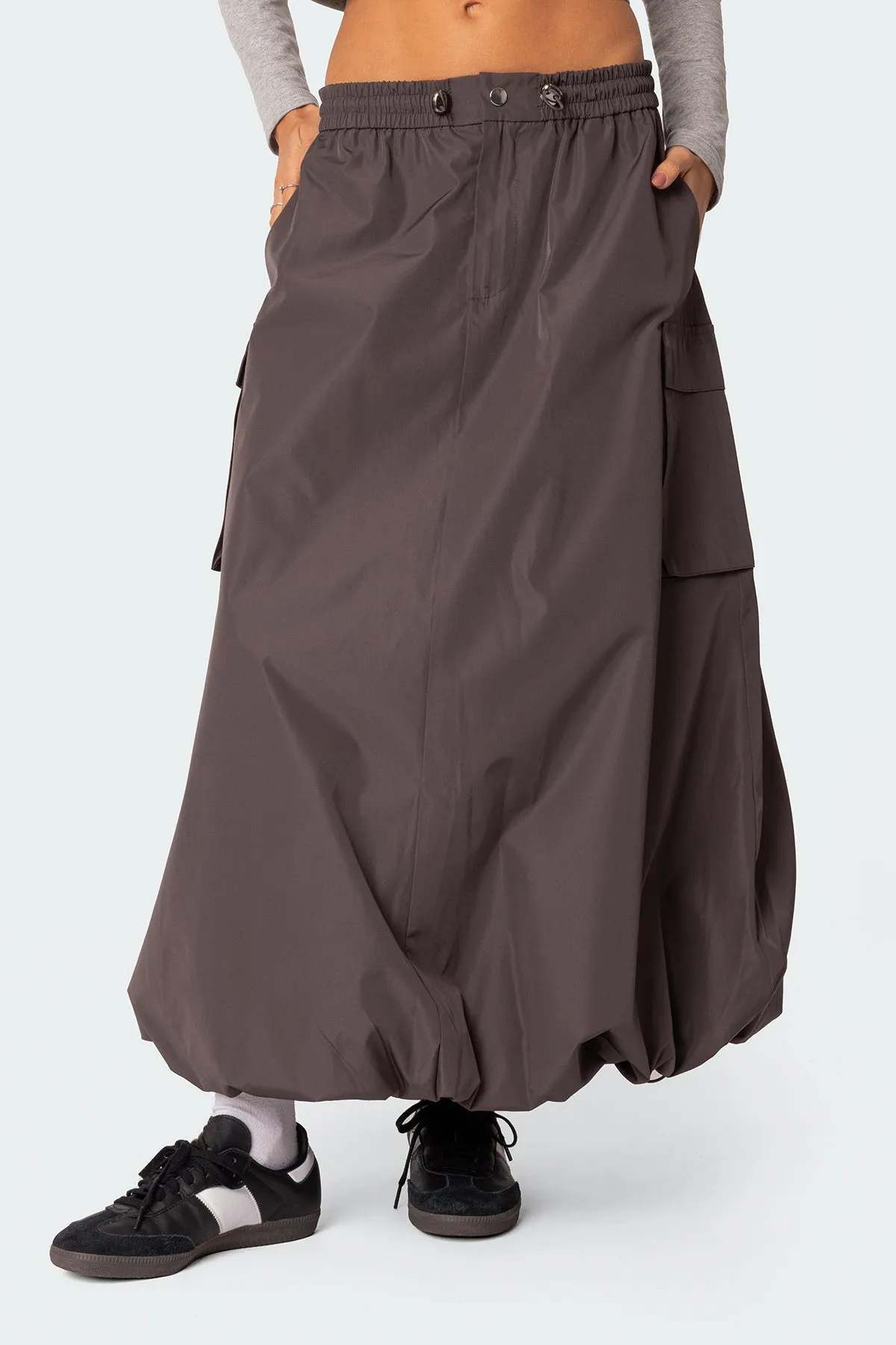 Bubble Cargo Nylon Maxi Skirt sold by Edikted product image thumbnail 2