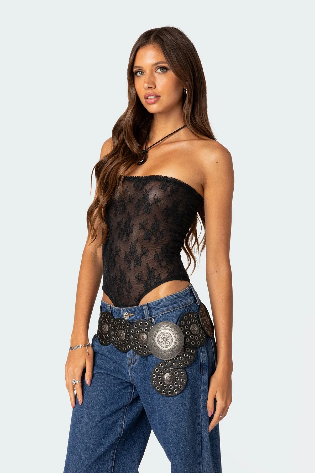 Alina Sheer Lace Bodysuit sold by Edikted product image thumbnail 3