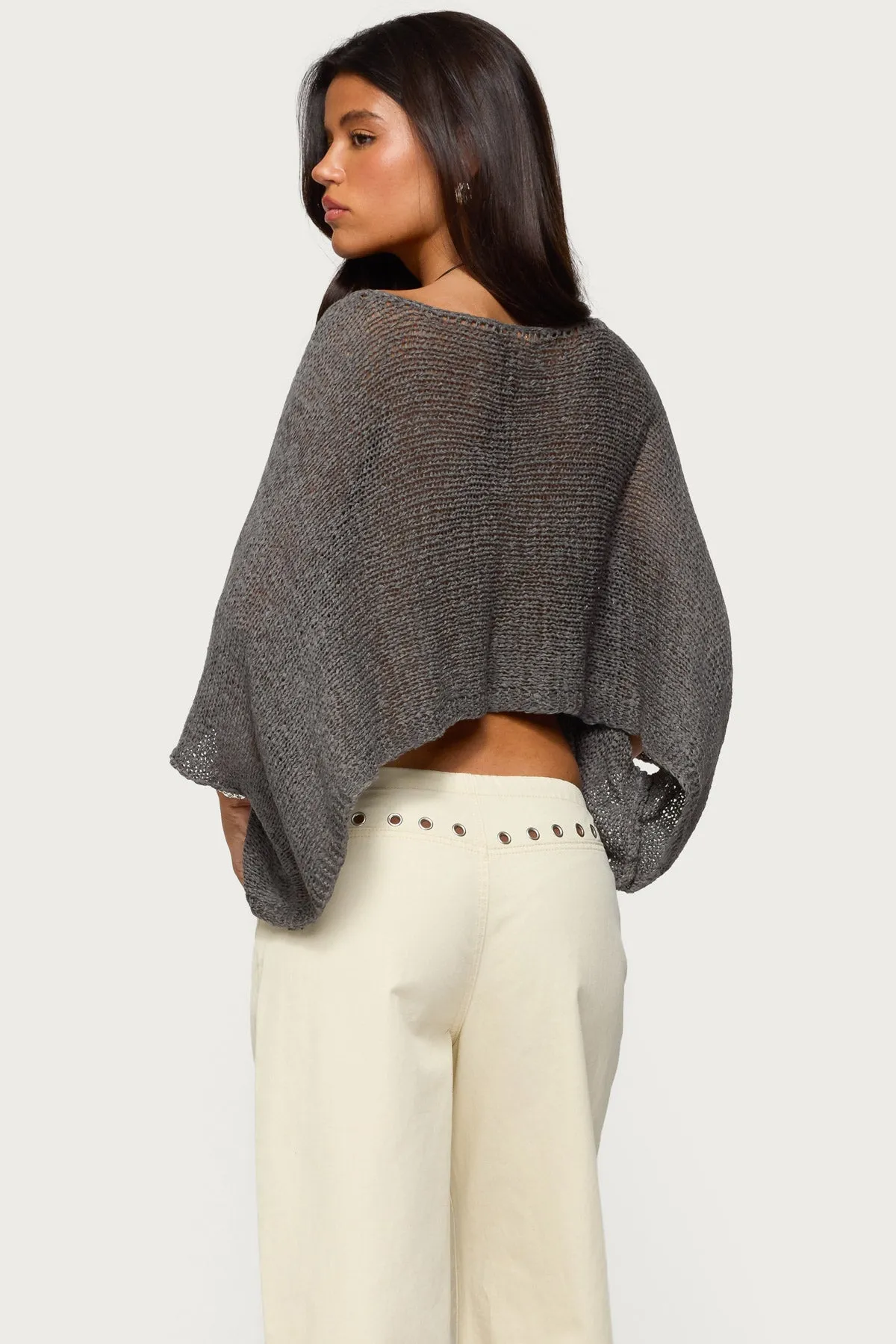 Laline Oversized Knit Crop Top sold by Edikted product image thumbnail 5