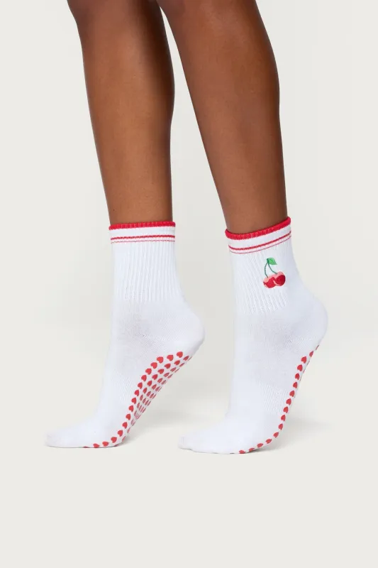 Pilates Cherry Socks sold by Edikted