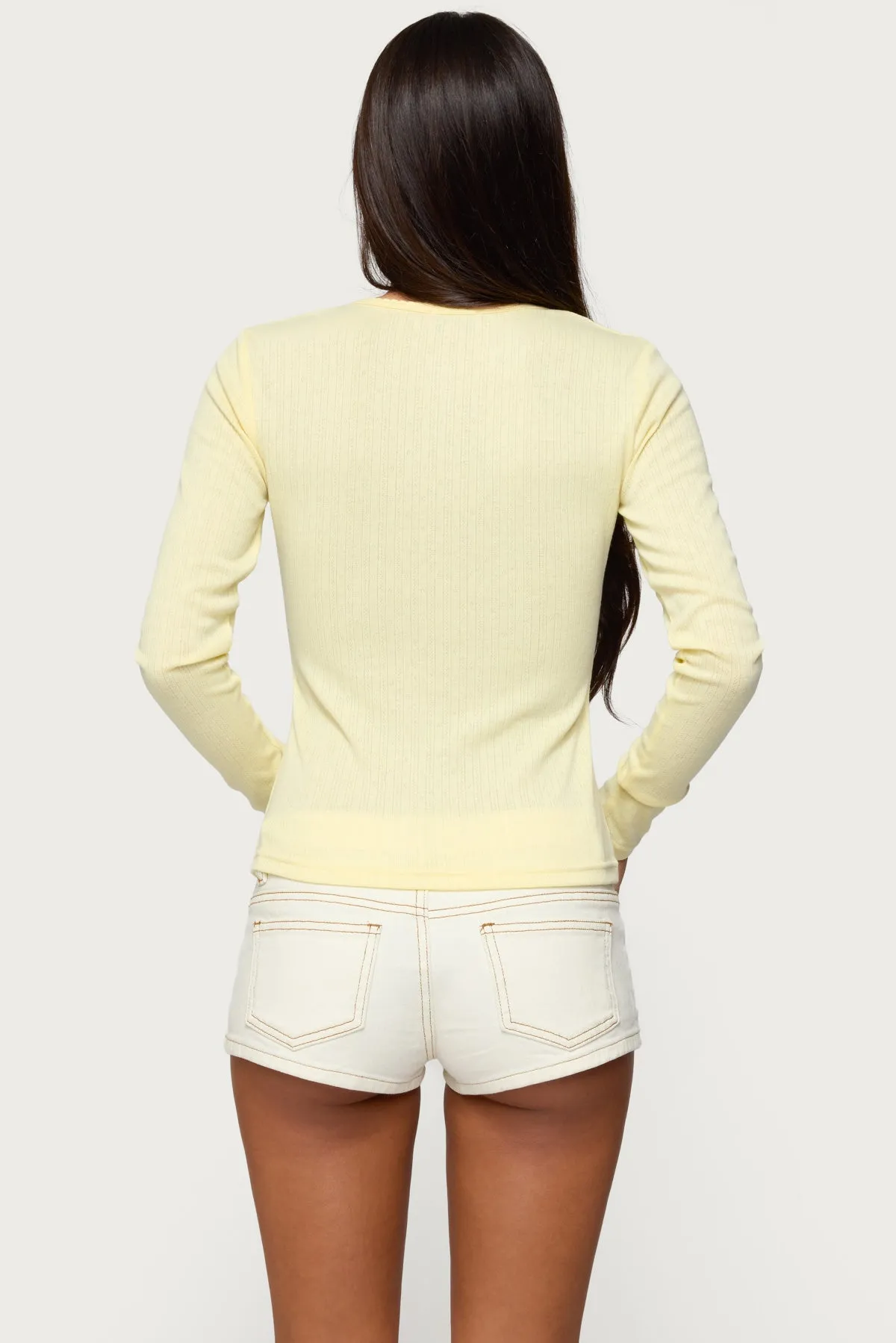 Maeva Button Up Pointelle Top sold by Edikted product image thumbnail 5