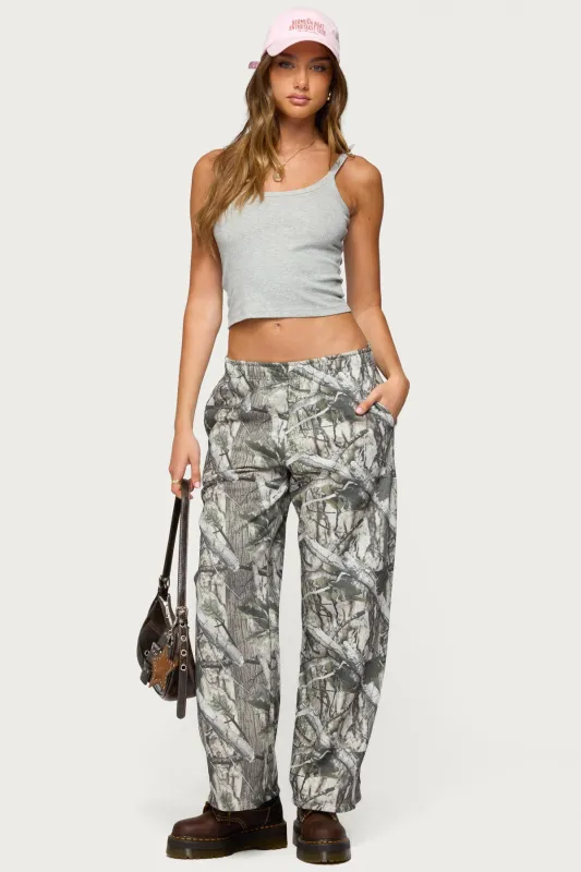Camo Straight Leg Sweatpants sold by Edikted