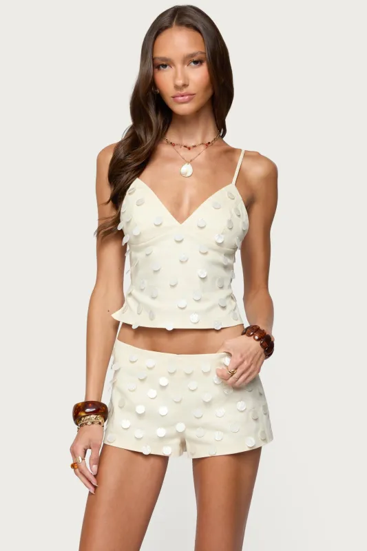 Arielle Iridescent Backless Top sold by Edikted