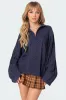 Oversized Quarter Zip Cable Knit Sweater sold by Edikted