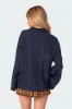 Oversized Quarter Zip Cable Knit Sweater sold by Edikted