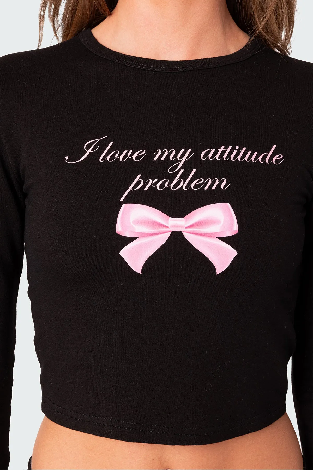Attitude Problem Long Sleeve T Shirt sold by Edikted product image thumbnail 3