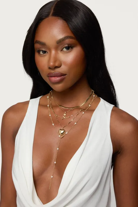 Major Love Heart Layered Necklace sold by Edikted