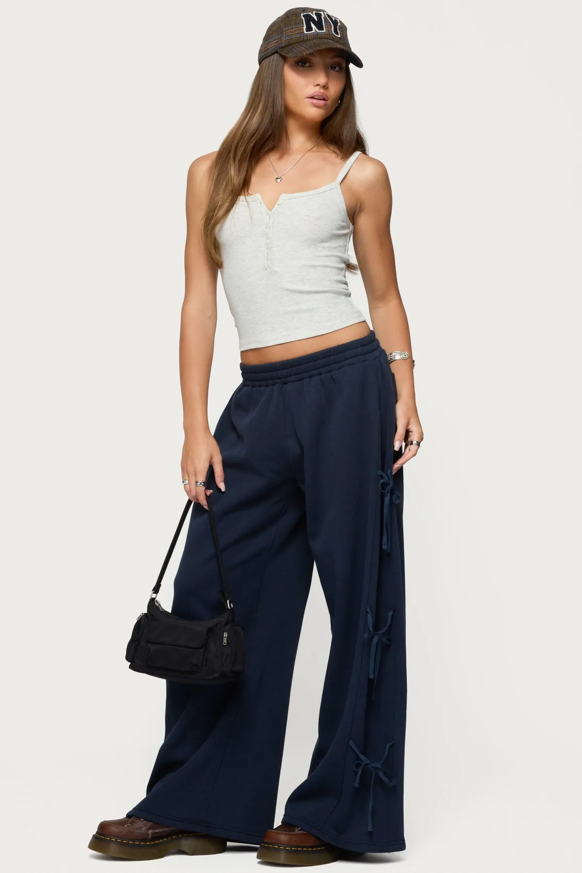Claudette Baggy Ribbon Sweatpants sold by Edikted