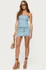Camelia Denim Mini Skort sold by Edikted