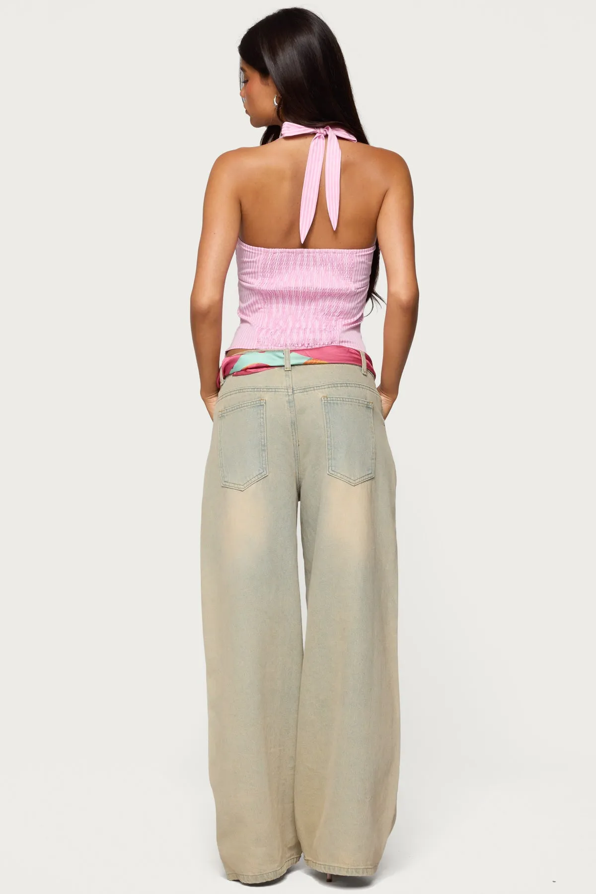 Caitie Striped Buckle Halter Top sold by Edikted product image thumbnail 5