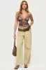Embroidered Asymmetric Printed Mesh Top sold by Edikted